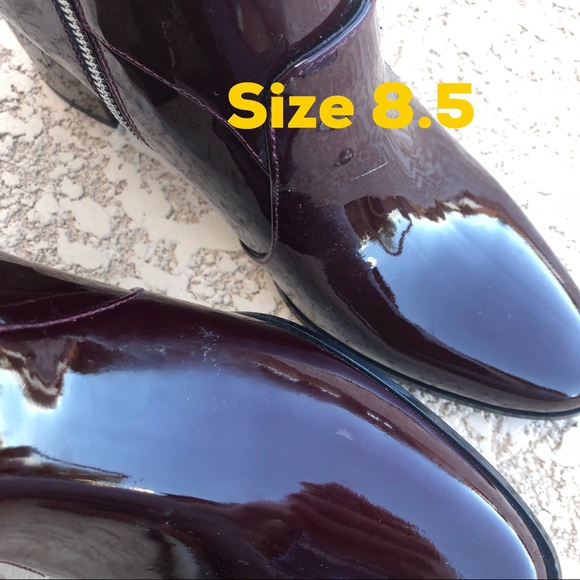 CALVIN KLEIN NWOT Burgundy Patent Leather Bootie - Picture 6 of 8